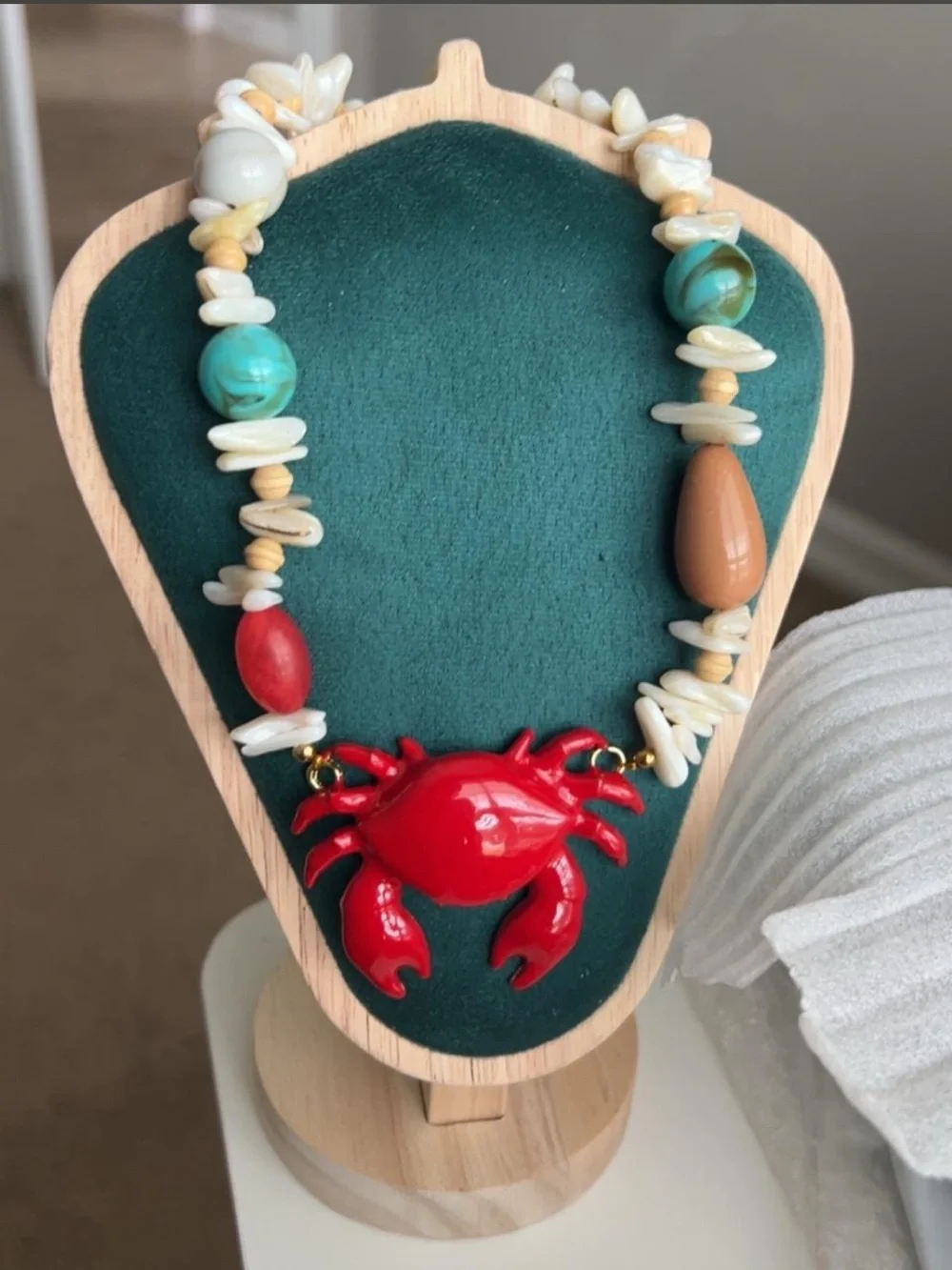 Anthropology Red Crab Statement Necklace - Women Jewelry